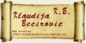 Klaudija Bećirović vizit kartica
